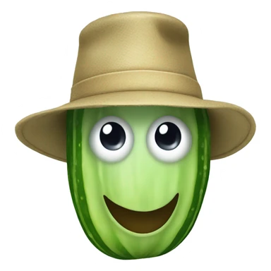 Cucumber wearing a hat sticker