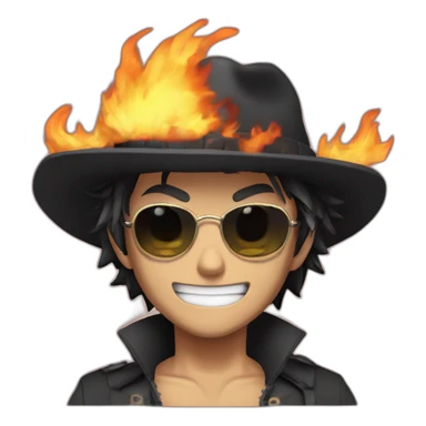 portgas d ace avec du feu autour  sticker