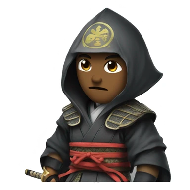 A samurai wearing a hoodie sticker
