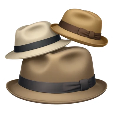 Pile of 5 neutral colored hats sticker