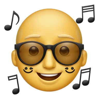make an face emoji. I will use it for my music playlist. so make it cool and about music less detailed sticker