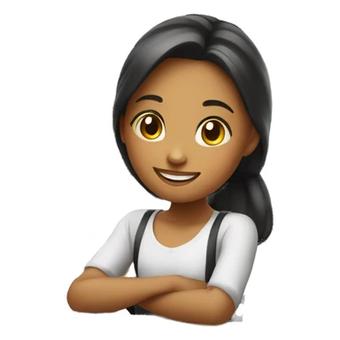 smiling girls at restaurant table sticker