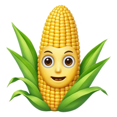 Realistic corn with face sticker