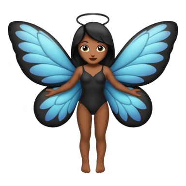 mariposa negra cuerpo y alas negras sticker