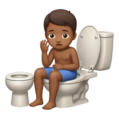 KID SITTING ON TOILET POOPING and crying sticker