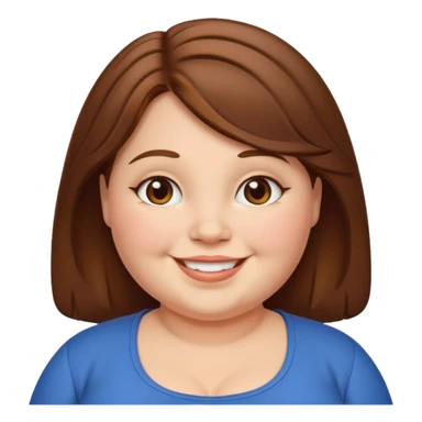 chubby lady with a brown hair sticker