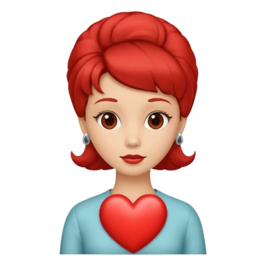 heart with a 1960s hairdo sticker