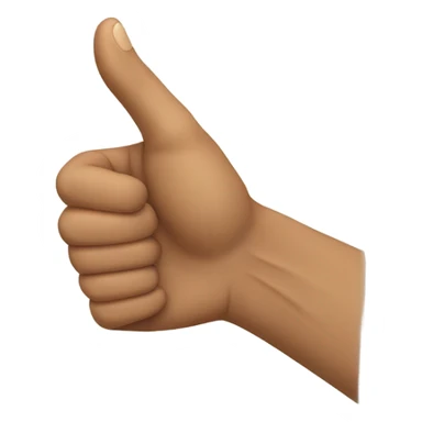 hand flat side view thumb tucked in sticker