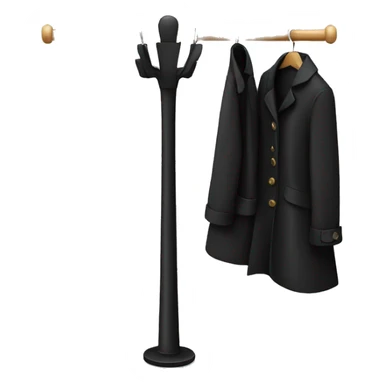 coat rack with black dress sticker