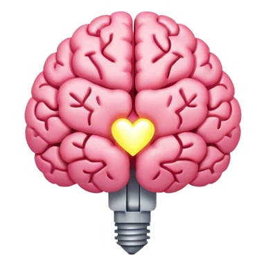 A ** pink human brain** with a energy energy beam of light thought around it s... radiating loving thoughts while it rewires itself hearts  sticker