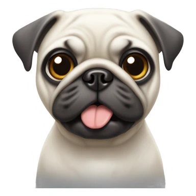 White pug sticker