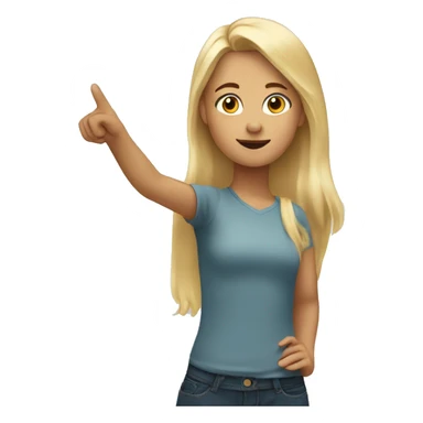 Blonde girl pointing above her head sticker