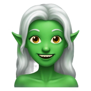 Create a green devil drooling Devil green beauty sticker