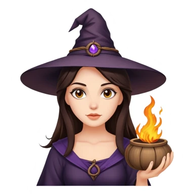 Hyper realistic Beautiful brunette doing Witch craft sticker