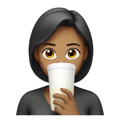 woman angry drinkinG milk  sticker