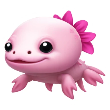 axolotl with pink bows on its head sticker