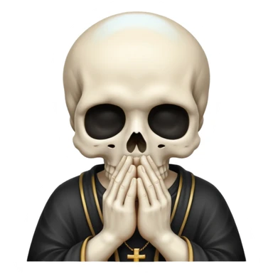Skull combined with praying sticker