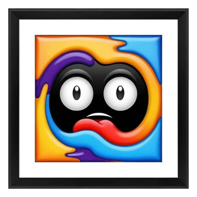 weird painting with a frame   sticker