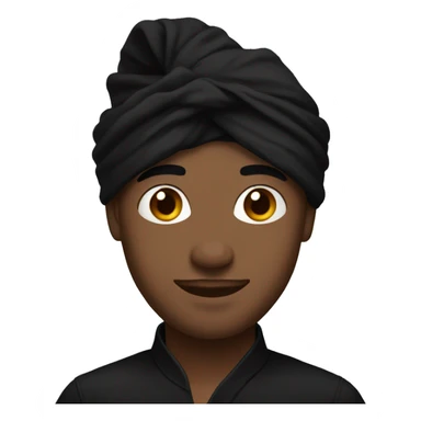 handsome male portrait in black wearing black turban sticker