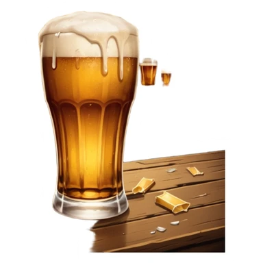 Speakeasy bar broken beer glass  sticker