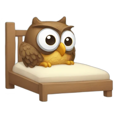 Sleepy Sunday owl in their bed sticker