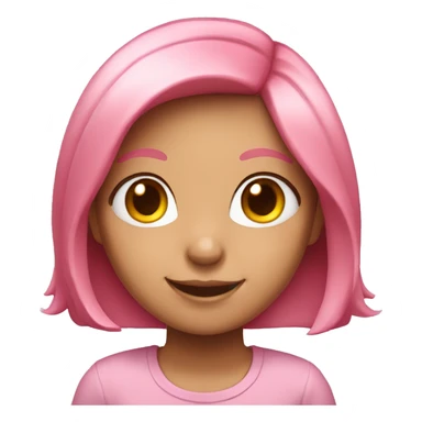 smiling girl with pink hair  sticker