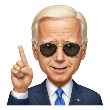Biden sunglasses peace sign tongue suit sticker