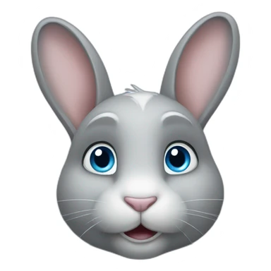 Grey Bunny blue eye sticker