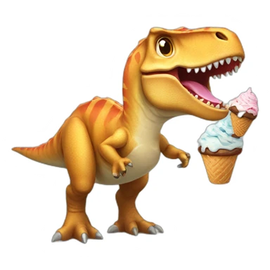 Dinosaur with icecream sticker
