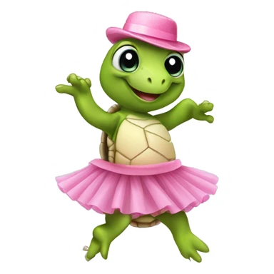 tap dancing turtle in a pink tutu sticker