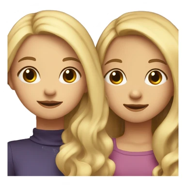 One girl withe brown wavy hair and another girl with straight blonde hair hugging each other sticker