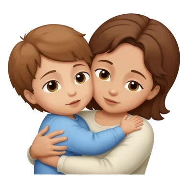 baby boy hugging his brown-haired mother sticker