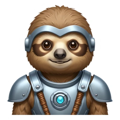 sloth in cybernetic armor, preppy accessories sticker