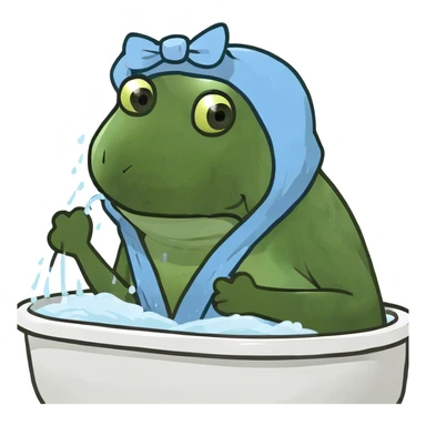 Rana en la bañera sticker