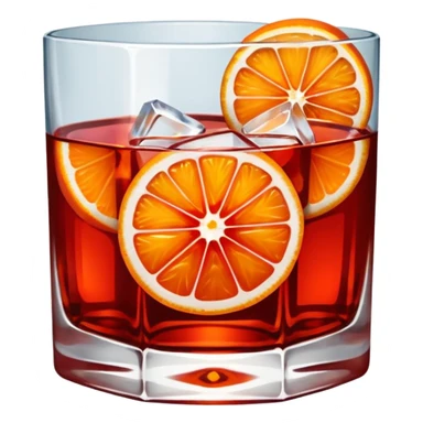 negroni without fruit in the glas but one big icecube sticker