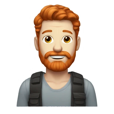 Redhead man with short hair and red beard and mustache with pale skin and freckles sticker
