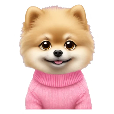 Pomeranian puppy wearing a pink sweater ￼ sticker
