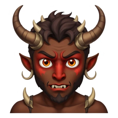 man with demon personality sticker