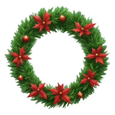 Realistic Christmas wreath sticker