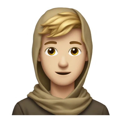 white teen guy with light brown hair with pashmina on sticker