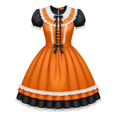 Lolita dress, white and orange sticker
