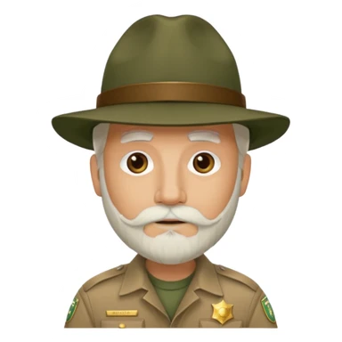 Male Park Ranger with white beard  sticker