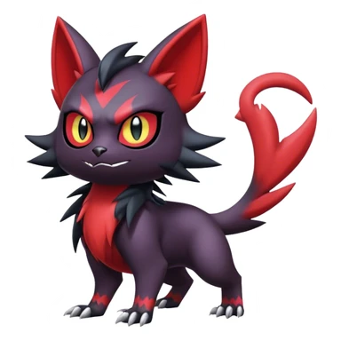Edgy Cute Cool Kawaii Litten-Noivern-Zoroark-Noibat-Pokemon-hybrid Full Body  sticker