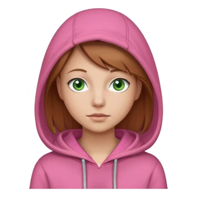  Una donna con una felpa semplice rosa,i capelli sono lunghi fino alle spalle marroni chiaro,gli occhi sono verdi  sticker