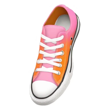 Realistic pink, white and orange converse low top shoes sticker