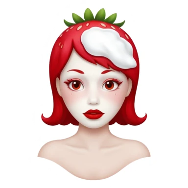 Straberry white face and big lips  sticker