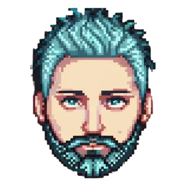 man with beard and spiky hairstyle sticker