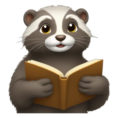 a mink reading a book sticker