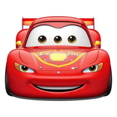Lightning mcqueen but emoji should be size of normal text sticker