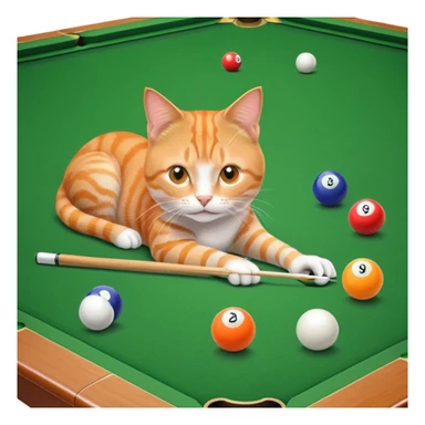 cat playing billiards sticker